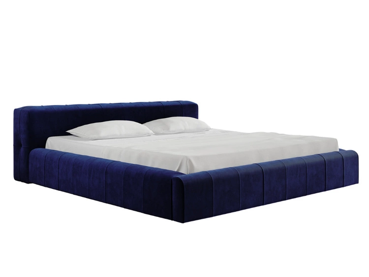 Łóżko tapicerowane z pojemnikiem i stelażem 120x200 Lipari Niebieski