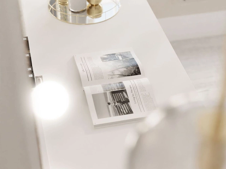 Toaletka z lustrem, szufladami i oświetleniem LED Melo Elite biały mat