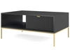 Stolik kawowy z szufladą Amber czarny na złotych nogach