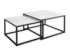 Stolik kawowy na czarnym stelażu Asumi Biały Połysk 40x42