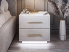 Stolik nocny z dwoma szufladami Nuveo Lux Biały Połysk