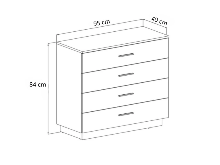 Komoda z szufladami i oświetleniem LED Nuveo Kaszmir