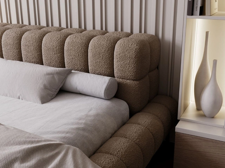 Łóżko tapicerowane ze stelażem 180x200 Imagine Brązowe