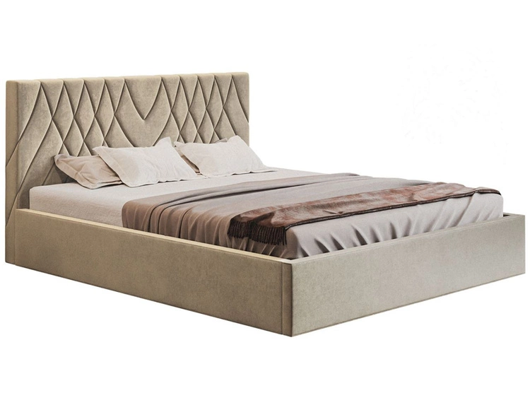 Łóżko tapicerowane z pojemnikiem i stelażem 180x200 Andri beżowy