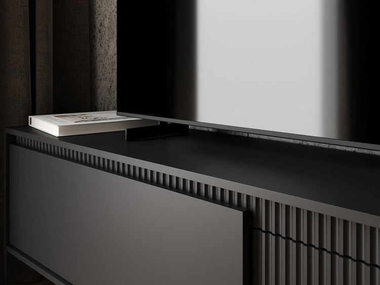 Szafka pod telewizor z drzwiczkami 187 cm Sorano Czarna