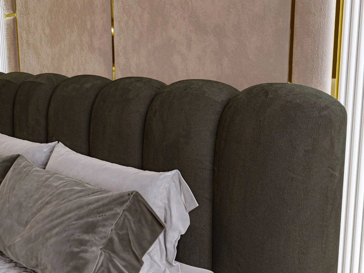 Łóżko tapicerowane z pojemnikiem i stelażem 180x200 Averia Ciemny szary