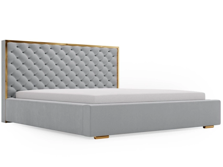 Łóżko tapicerowane z pojemnikiem i stelażem 180x200 Bonito Szary