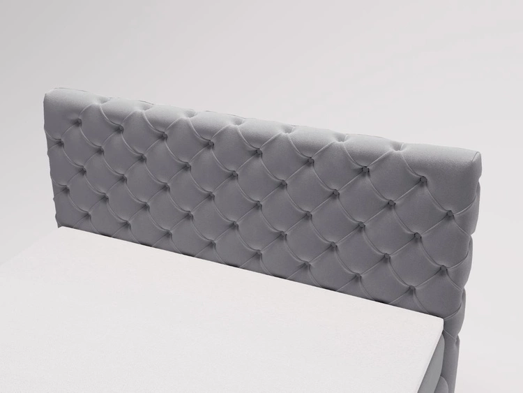 Łóżko kontynentalne z pojemnikiem na pościel 120x200 cm Canolo Szare