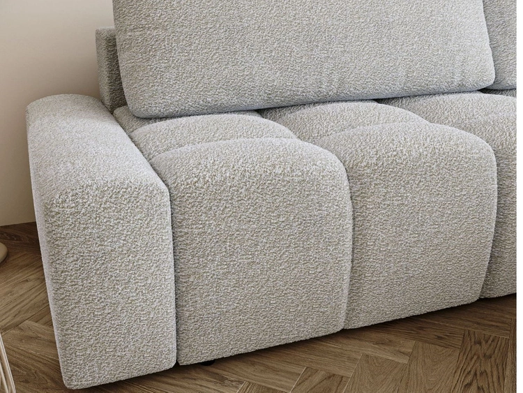 Narożnik L prawy z funkcją spania i pojemnikiem Lana Biały