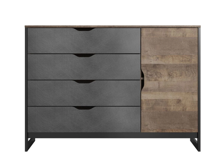 Komoda z drzwiami i szufladami 138 cm Denis Dąb Sand Grande, Matera