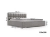 Łóżko tapicerowane z pojemnikiem i stelażem 120x200 Hugo Szare