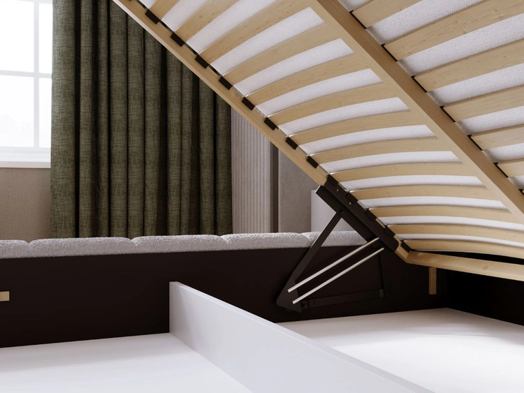 Łóżko tapicerowane z pojemnikiem i stelażem 180x200 Orio Szary