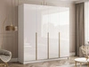 Szafa czterodrzwiowa z drzwiami uchylnymi Ameli Biały Połysk