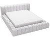 Łóżko tapicerowane z pojemnikiem na pościel i stelażem 180x200 Italia Jasnoszare