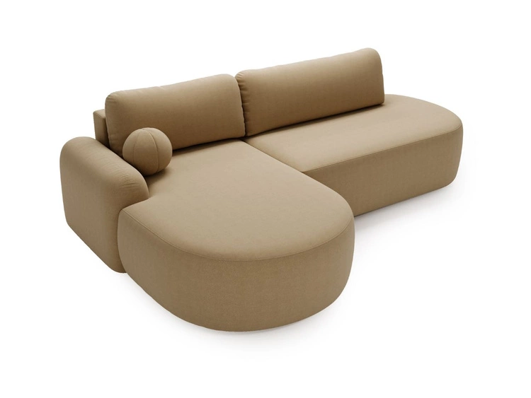 Narożnik L Lewy z funkcją spania i pojemnikiem Aurio O Jasnobrązowy