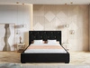 Łóżko tapicerowane z pojemnikiem i stelażem 140x200 Tasso Czarne