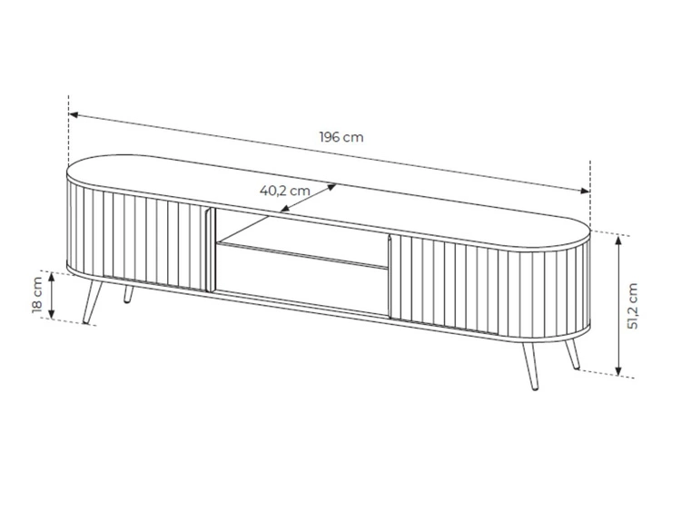 Szafka RTV pod telewizor z drzwiami przesuwnymi Passione Dąb Cremona