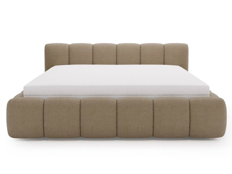 Łóżko tapicerowane z pojemnikiem i stelażem 120x200 Cloud Low brązowe