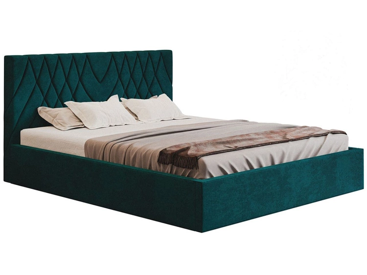 Łóżko tapicerowane z pojemnikiem i stelażem 180x200 Andri turkus