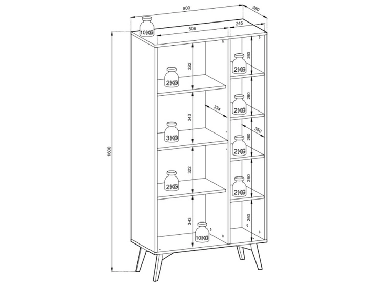 Regał z drzwiczkami Modena Beż Piaskowy