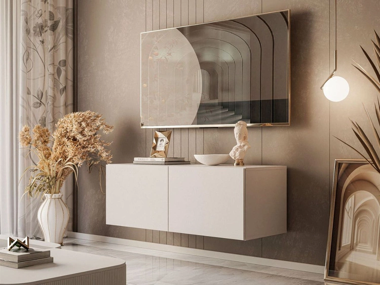 Wisząca szafka RTV pod telewizor z drzwiczkami 100 cm Nodoo Kaszmir