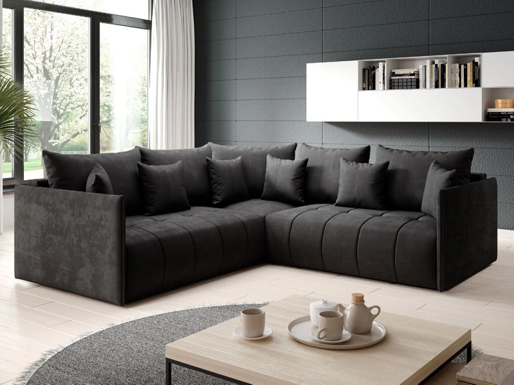 Narożnik L uniwersalny z funkcją spania i pojemnikiem Ardi L Antracytowy