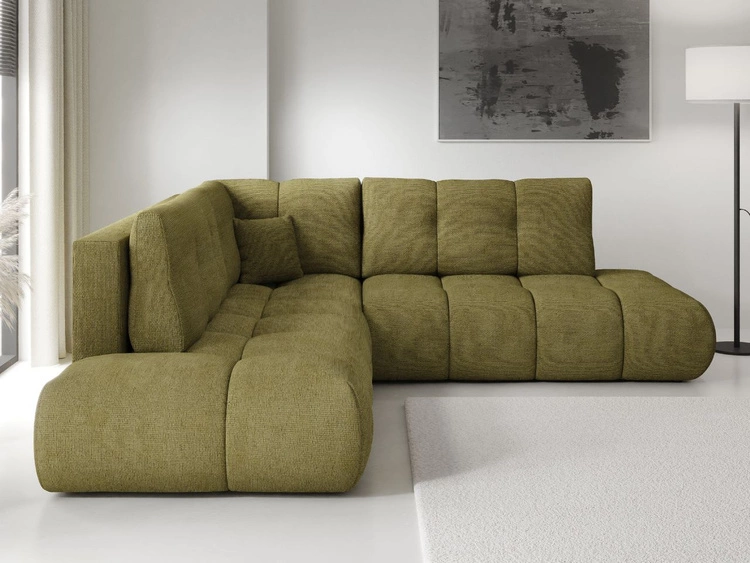 Narożnik z funkcją spania i pojemnikiem Lewy Kair Zielony