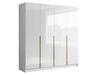 Szafa czterodrzwiowa z drzwiami uchylnymi Ameli Biały Połysk