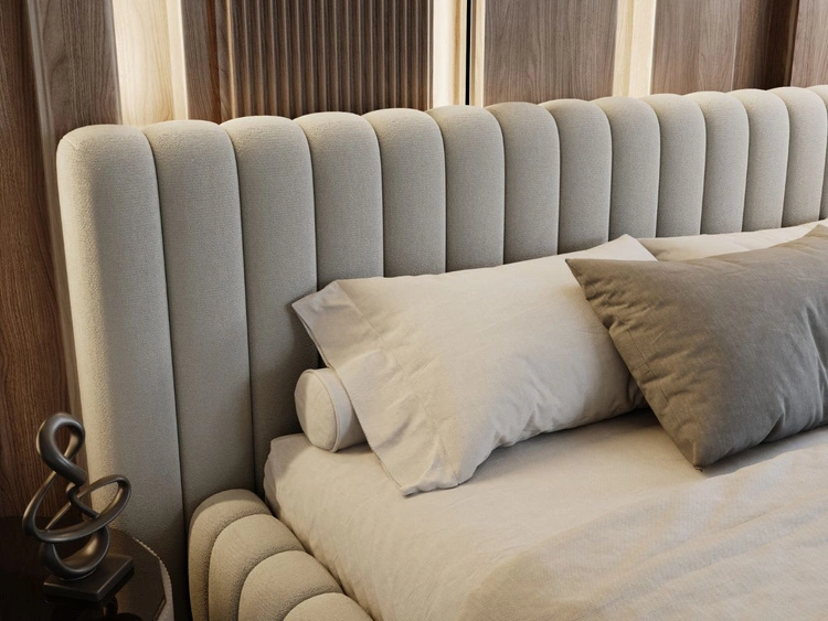 Łóżko tapicerowane z pojemnikiem i stelażem 180x200 Bliss Szare