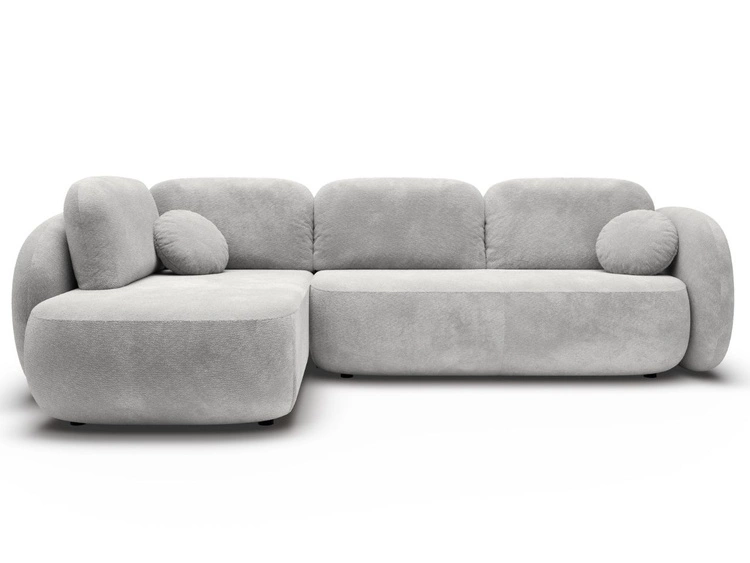 Narożnik z funkcją spania i pojemnikiem Lewy Carino Jasnoszary