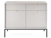 Komoda z drzwiami i szufladami Amber szara na czarnych nogach