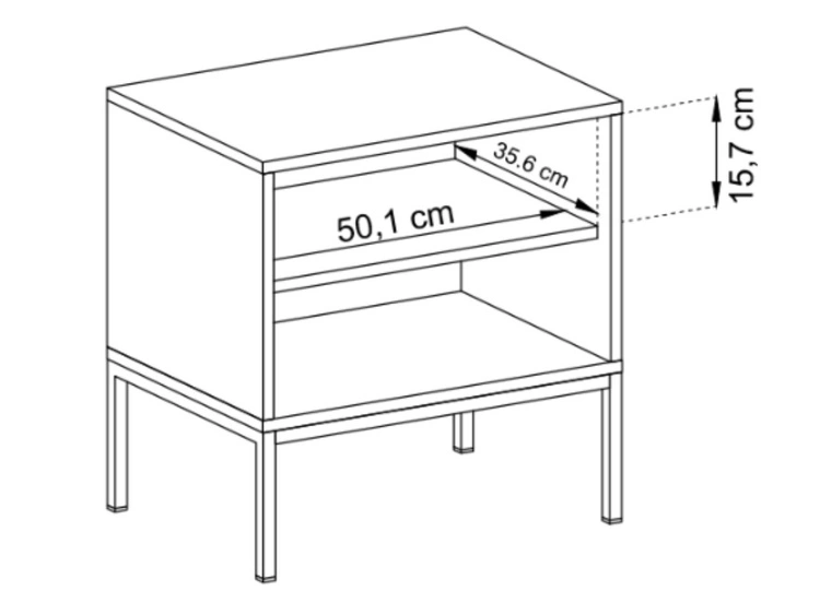 Stolik nocny z szufladą na złotych nóżkach Amor Granatowy