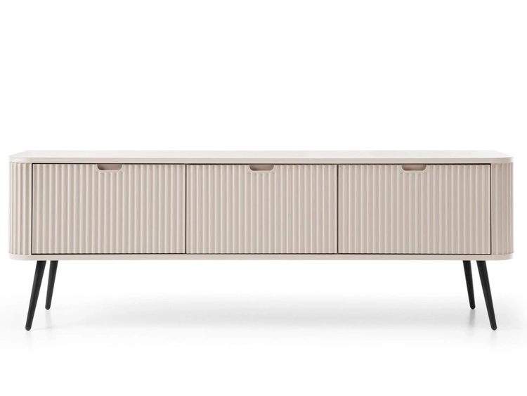 Szafka pod telewizor z drzwiczkami na złotych nogach Viva Beżowa