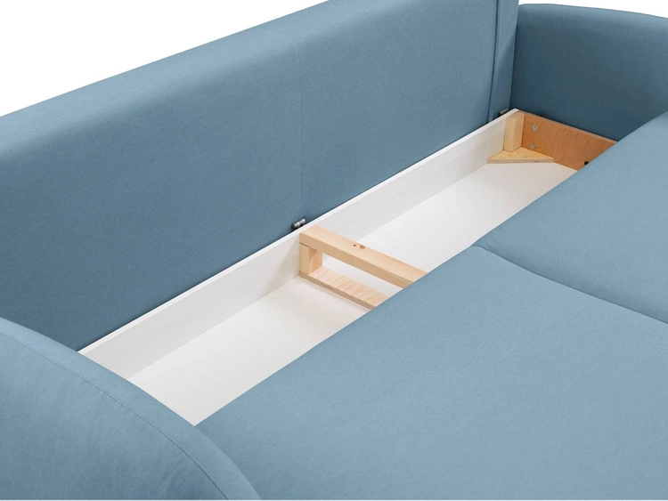 Kanapa z funkcją spania i pojemnikiem na pościel Alta Niebieska