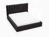 Łóżko tapicerowane z pojemnikiem i stelażem 200x200 cm Roma Czarne
