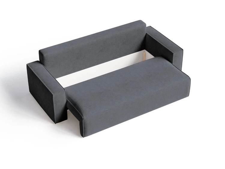 Kanapa z funkcją spania i pojemnikiem na pościel Sivra Szara