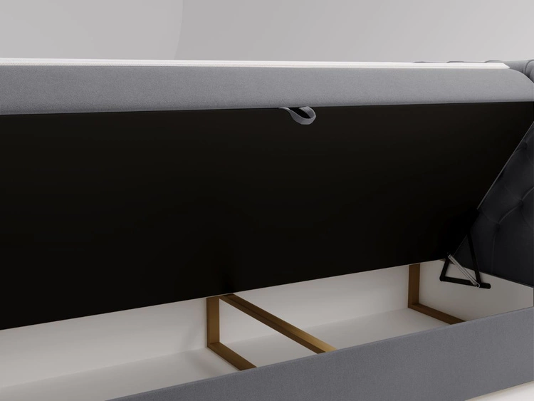 Łóżko kontynentalne z pojemnikiem na pościel 180x200 Montego Szare