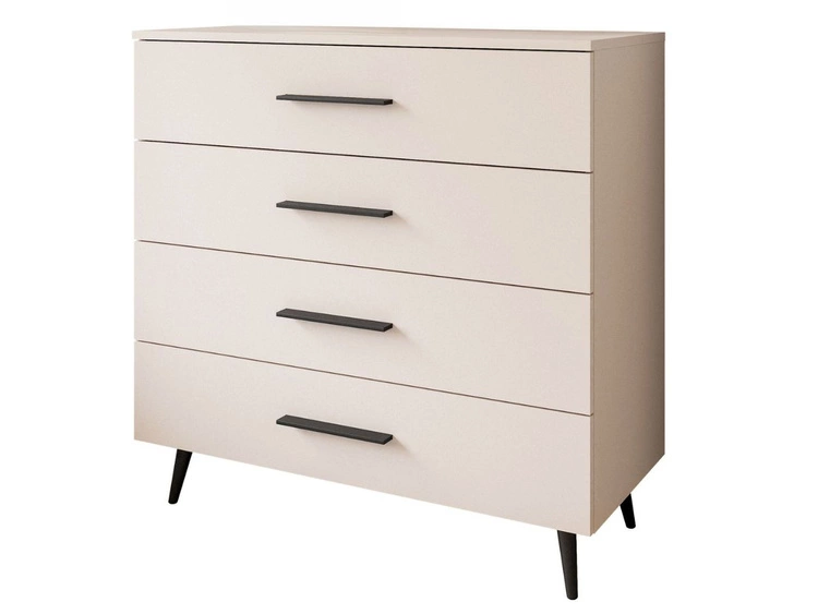 Komoda z szufladami i oświetleniem LED na czarnych nogach Nuveo Kaszmir