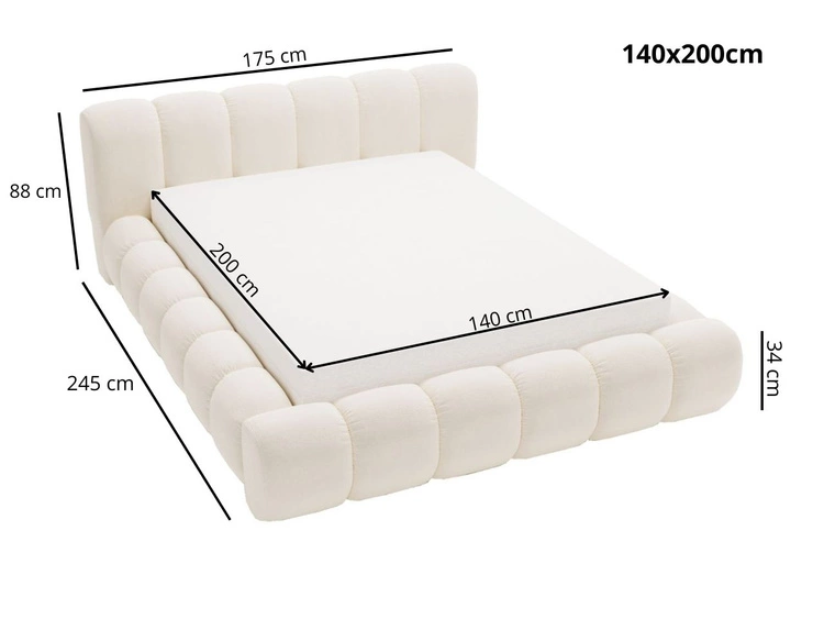 Łóżko tapicerowane z pojemnikiem na pościel 140x200 Doria Zielone