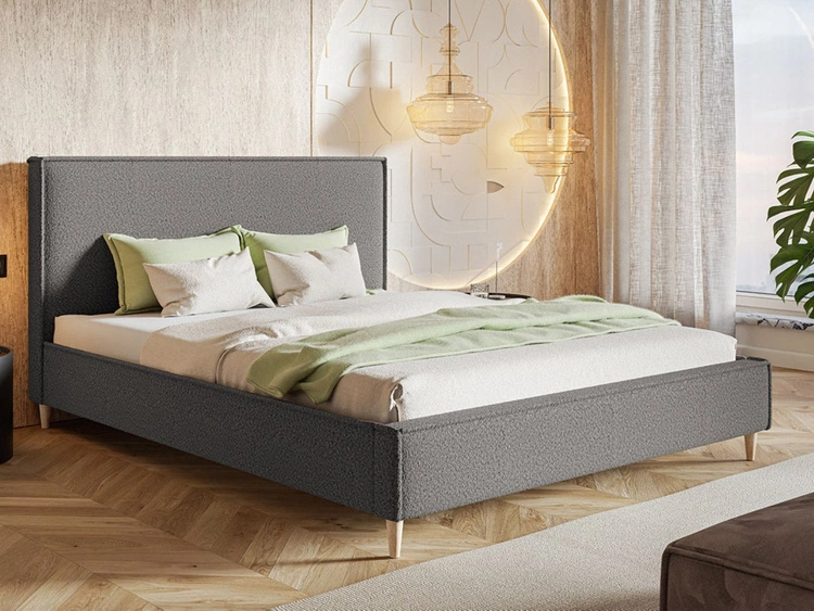 Łóżko tapicerowane ze stelażem 140x200 Grenada Szary