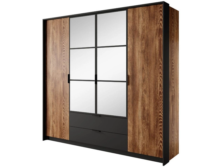 Zestaw mebli do sypialni Montreal Brązowy, Czarny