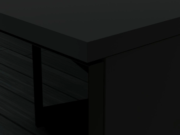 Podwieszany stolik nocny z dwoma szufladami Nuveo Czarny połysk