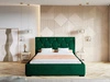 Łóżko tapicerowane z pojemnikiem i stelażem 180x200 Tasso Zielone
