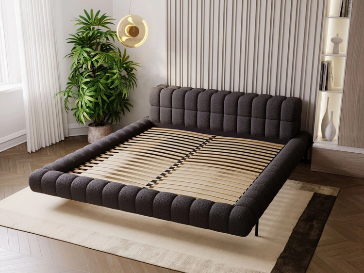 Łóżko tapicerowane ze stelażem 140x200 Imagine Czarne