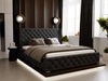 Łóżko tapicerowane z pojemnikiem na pościel i stelażem 120x200 Kingston Czarne