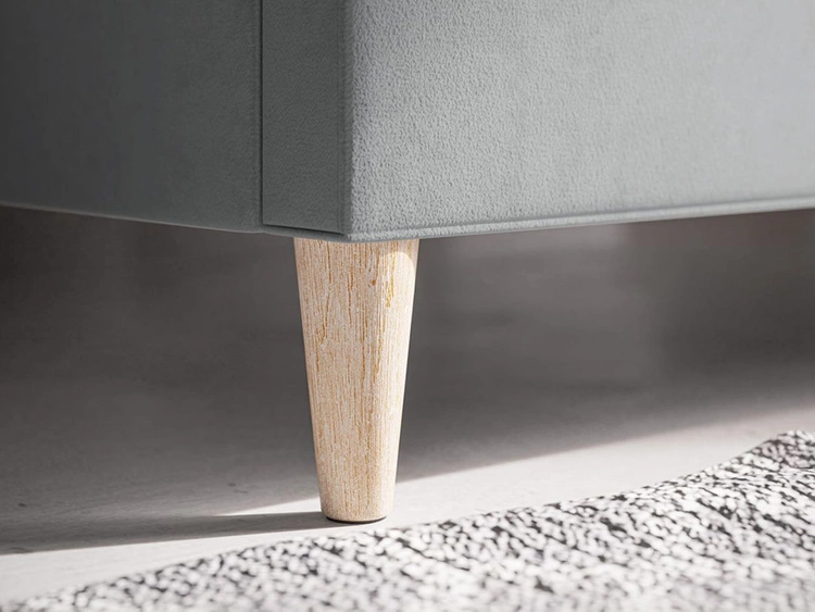 Łóżko tapicerowane ze stelażem 140x200 Luxe Jasny Szary