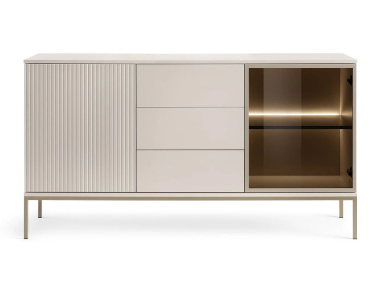 Komoda z drzwiami i szufladami i oświetleniem LED Deo Kaszmirowa