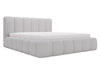 Łóżko tapicerowane bez pojemnika ze stelażem 140x200 Cloud w tkaninie bouclé Jasnoszare