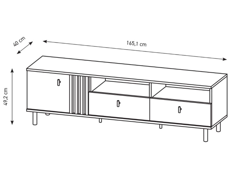 Zestaw mebli do salonu Malone Dąb Artisan, Antracyt