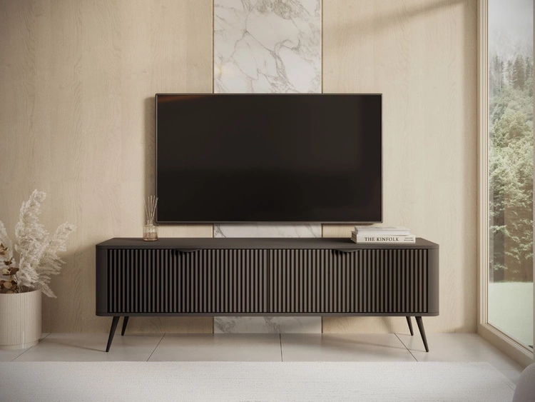 Szafka pod telewizor z drzwiczkami 160 cm Latina Czarna